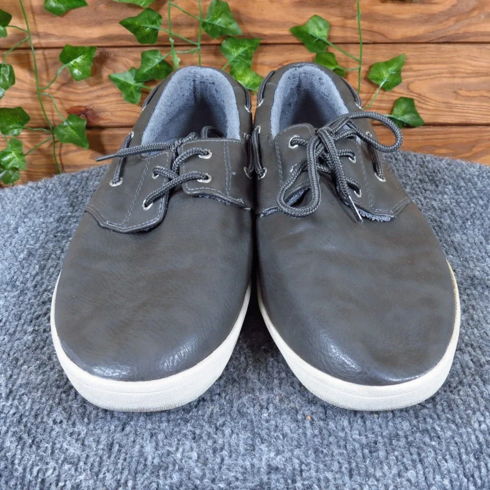 GBX Lott Men Oxford Sneakers Size 11 Daily Wear Dark Gray Vulcanized Slip-On